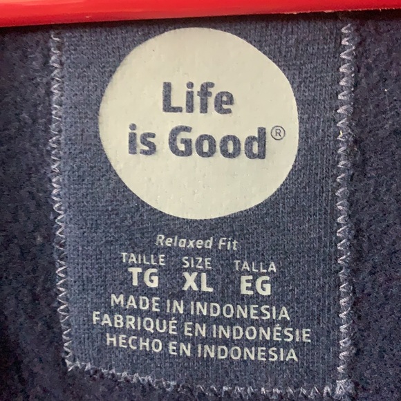 Life Is Good Relaxed Fit Zippered Navy Jacket - Picture 3 of 4